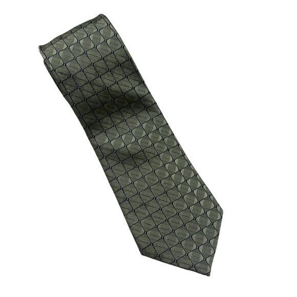 Calvin Klein Mens 100% Silk Woven Tie  3.5" Wide 58" Long Geometric Pattern - Picture 6 of 6